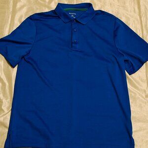 George men's blue short shelves polo shirt sizeM(38-40)polyester spandex preppy